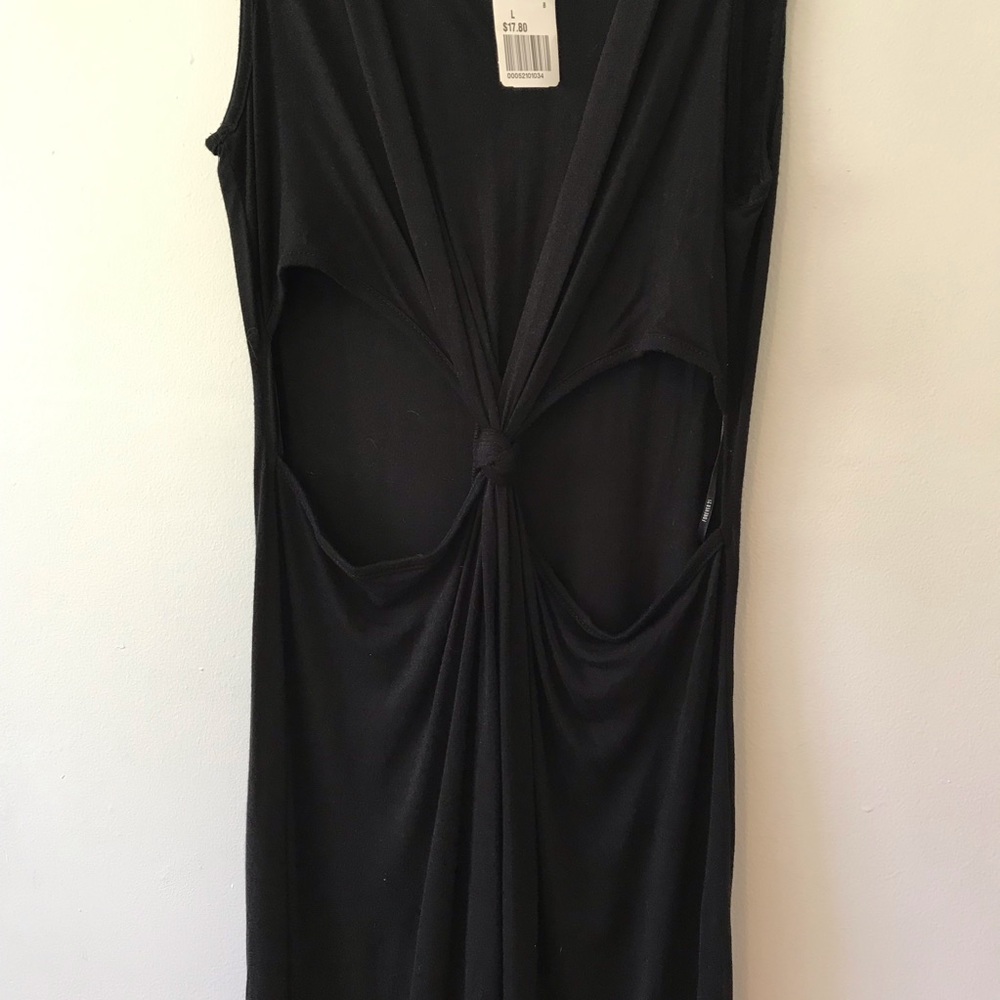 BNWT Forever 21 Cutout Knotted Black Maxi Dress - Picture 3 of 4